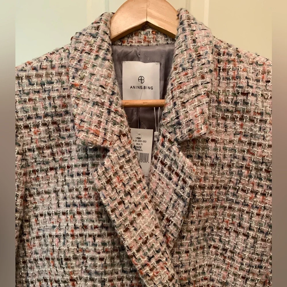 Anine Bing Diana Tweed Blazer Lavender Size Small NEW RARE - Picture 6 of 16